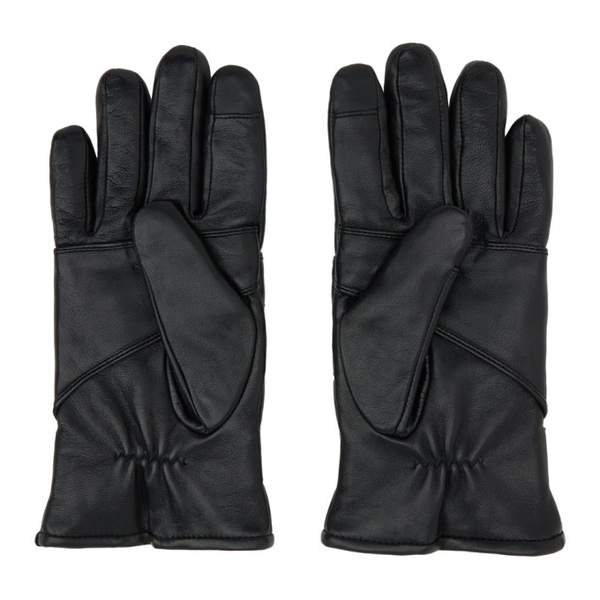  휴고 Hugo Black Leather Gloves 222084M135000