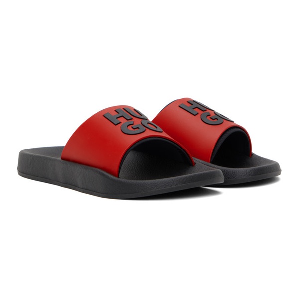  휴고 Hugo Red Logo-Branded Straps Sandals 241084M234002