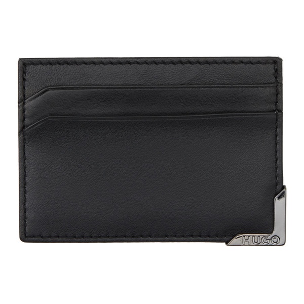  휴고 Hugo Black Plaque Wallet & Card Holder Set 241084M163000