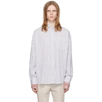 휴고 Hugo White & Black Striped Shirt 241084M192017