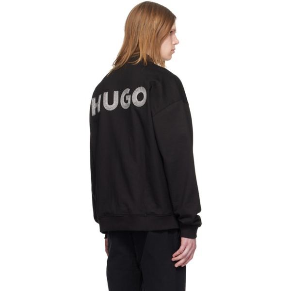  휴고 Hugo Black Embroidered Bomber Jacket 241084M175004