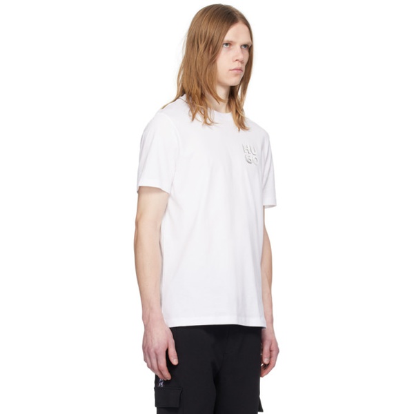  휴고 Hugo White Reflective T-Shirt 241084M213033