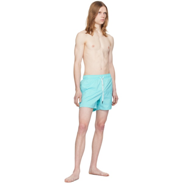  휴고 Hugo Blue Printed Swim Shorts 241084M208023