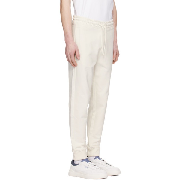  휴고 Hugo 오프화이트 Off-White Embroidered Sweatpants 241084M190009