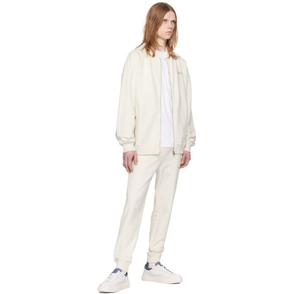  휴고 Hugo 오프화이트 Off-White Embroidered Sweatpants 241084M190009