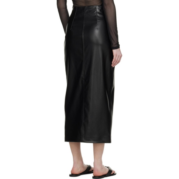  휴고 Hugo Black Buttoned Faux-Leather Midi Skirt 231084F092000