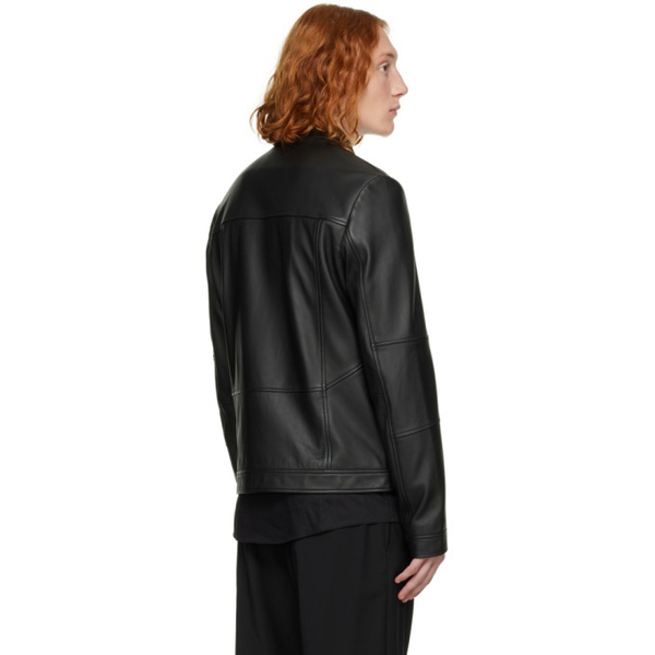  휴고 Hugo Black Lokis Leather Jacket 222084M181009