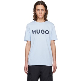 휴고 Hugo Blue Bonded T-Shirt 241084M213045