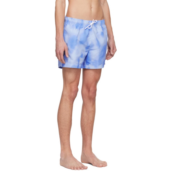  휴고 Hugo Blue Printed Swim Shorts 241084M208014