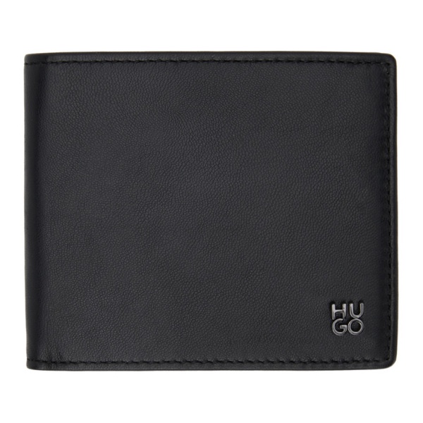  휴고 Hugo Black Stacked Logo Hardware Wallet 241084M164007