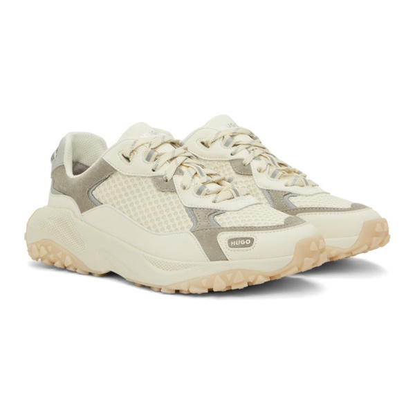  휴고 Hugo 오프화이트 Off-White Mixed-Material Sneakers 241084M237031