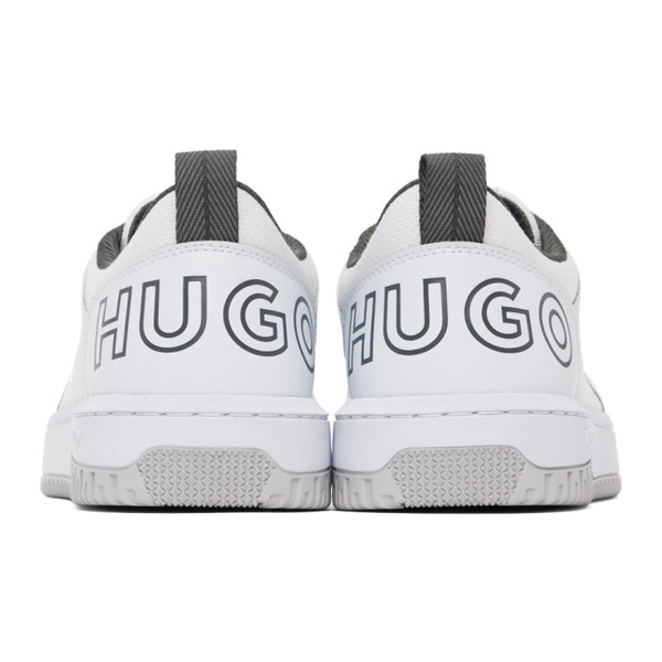  휴고 Hugo 오프화이트 Off-White Mixed-Material Sneakers 241084M237022