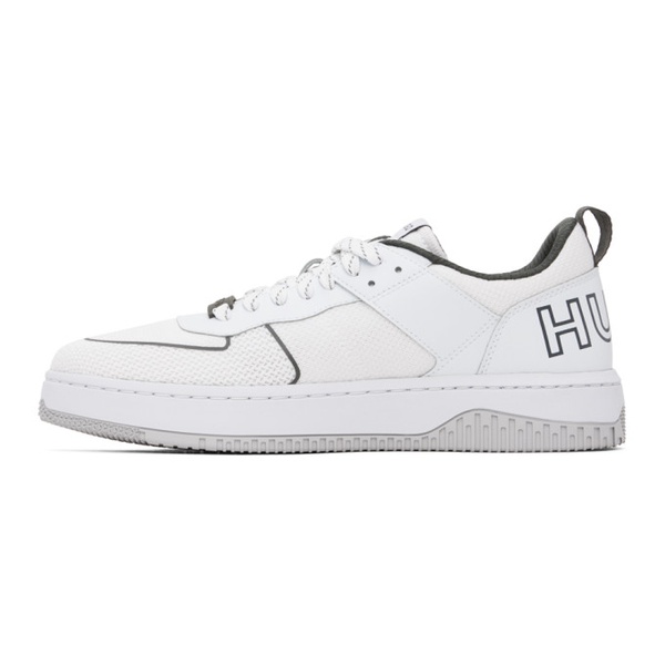 휴고 Hugo 오프화이트 Off-White Mixed-Material Sneakers 241084M237022