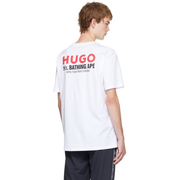  휴고 Hugo White Mr. BATHING APE 에디트 Edition Logo T-Shirt 222084M213031