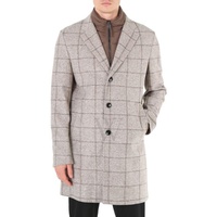 휴고 Hugo Boss MEN'S Medium Beige Slim-Fit Coat With Zip-Up Inner 50484219-260