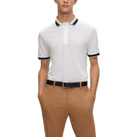 휴고 Hugo Boss Mens Signature-Stripe Collar Polo Shirt 16559528