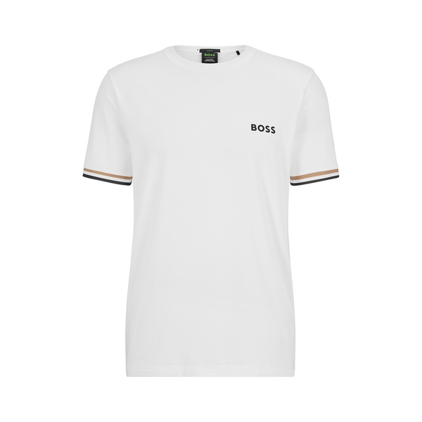 휴고보스 휴고 Hugo Boss Mens Matteo Berrettini Signature Stripe Crew-Neck T-shirt 15476025