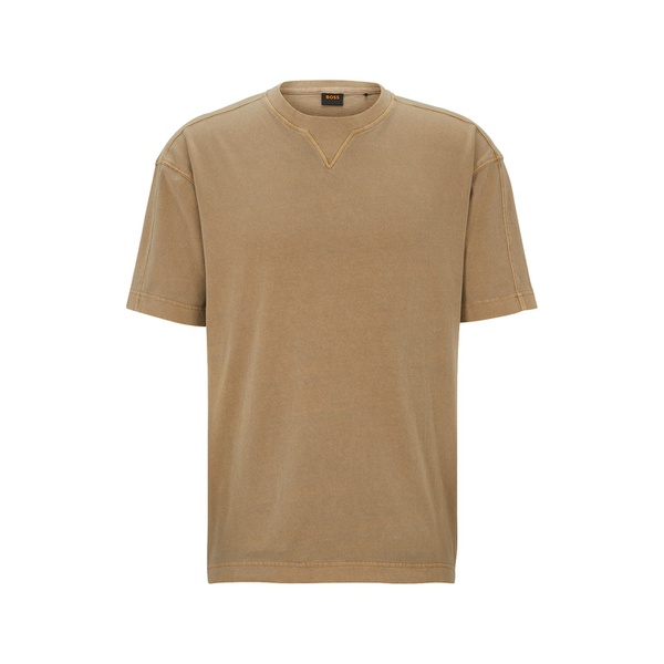 휴고보스 휴고 Hugo Boss Mens Cotton-Jersey Embroidered Logo Oversized T-shirt 15476040