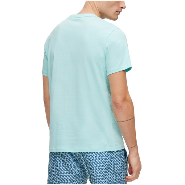 휴고보스 휴고 Hugo Boss Mens Cotton Relaxed-Fit Contrast Logo T-shirt 15476459