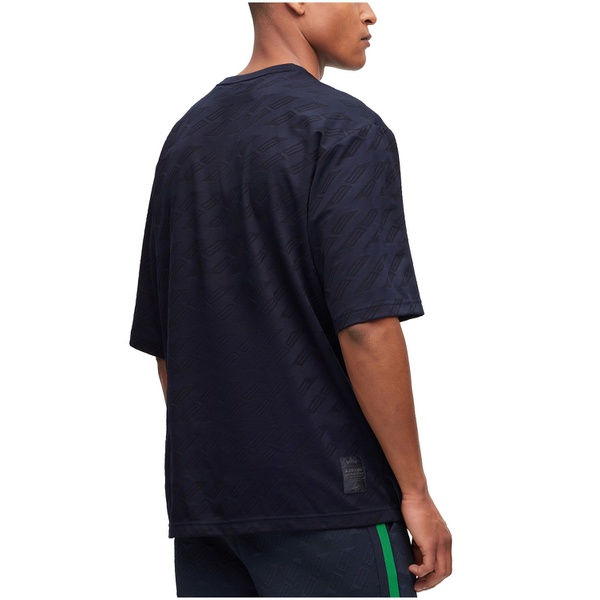 휴고보스 휴고 Hugo Boss Mens AJBXNG Jacquard Monogram Relaxed-Fit T-shirt 15476295