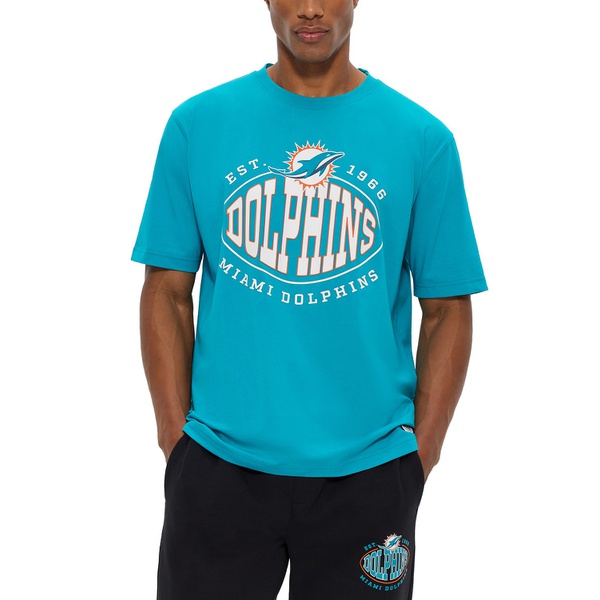 휴고보스 휴고 Hugo Boss Mens Boss x Miami Dolphins NFL T-shirt 16559614