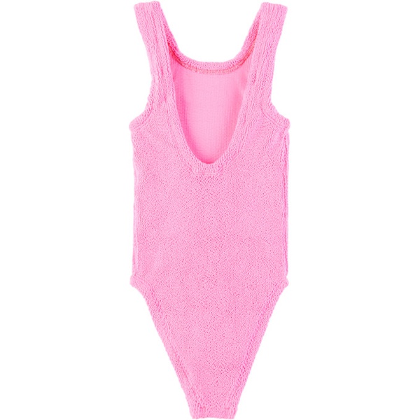  훈자 지 Hunza G Kids Pink Classic One-Piece Swimsuit 241431M705013
