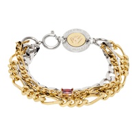 인 골드 위 트러스트 파리 IN Gold WE TRUST PARIS SSENSE Exclusive Silver & Gold Curb Chain Bracelet 231490M142032