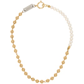 인 골드 위 트러스트 파리 IN Gold WE TRUST PARIS Gold Pearl Ball Chain Necklace 232490M145004