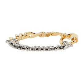 인 골드 위 트러스트 파리 IN Gold WE TRUST PARIS Gold & Silver Crystal Figaro Bracelet 221490M142050