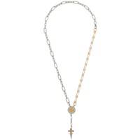 인 골드 위 트러스트 파리 IN Gold WE TRUST PARIS SSENSE Exclusive Silver & Gold Crystal Chain Rosary Necklace 241490M145033