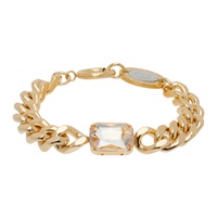 인 골드 위 트러스트 파리 IN Gold WE TRUST PARIS Gold Curb Chain Crystal Bracelet 241490M142032