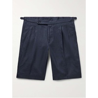 INCOTEX Straight-Leg Pleated Linen Bermuda Shorts 1647597307721274