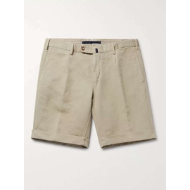 INCOTEX Slim-Fit Linen and Cotton-Blend Shorts 4068790126393292