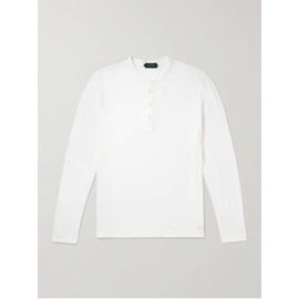 INCOTEX Zanone Garment-Dyed Cotton-Pique Henley T-Shirt 1647597323883306