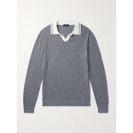 INCOTEX Zanone Cotton-Blend Boucle Polo Shirt 1647597323883478