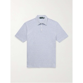 INCOTEX Zanone Slim-Fit Striped Linen and Cotton-Blend Polo Shirt 1647597323883599