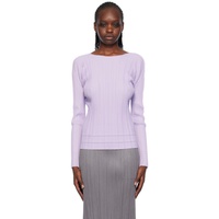 플리츠 플리즈 이세이 미야케 Pleats PLEASE 이세이 미야케 ISSEY MIYAKE Purple Soft Pleats Long Sleeve T-Shirt 241941F110002