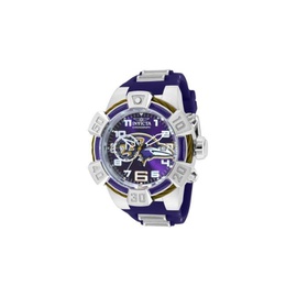 Invicta MEN'S NFL Chronograph Silicone and Glass Fiber White and Red and Purple and Gold and Black Dial Watch 35786