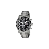MEN'S Invicta II Chronograph Stainless Steel Black Dial Watch 1012