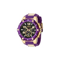 Invicta MEN'S Speedway Chronograph Silicone and Stainless Steel Purple Dial Watch 40895