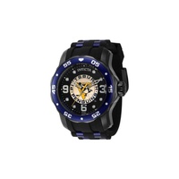 Invicta MEN'S NHL Silicone and Stainless Steel Black Dial Watch 42646