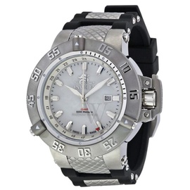 Invicta MEN'S Subaqua Black Polyurethane with stainless steel accents Mother of Pearl Dial Watch 0737