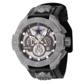Invicta MEN'S NFL Chronograph Leather Gunmetal Dial Watch 45114
