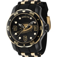 Invicta MEN'S NHL Polyurethane Black Dial Watch 42316