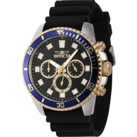Invicta MEN'S Pro Diver Chronograph Silicone Black Dial Watch 46121