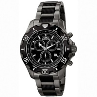 Invicta MEN'S Specialty Chronograph Stainless Steel Black Dial Watch 6412