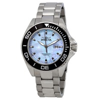 Invicta MEN'S Pro Diver Stainless Steel Light Blue Mother of Pearl Dial 23067