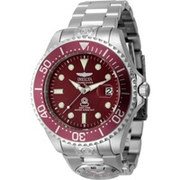 Invicta MEN'S Pro Diver Stainless Steel Red Dial Watch 45814