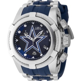 Invicta MEN'S NFL Chronograph Silicone and Stainless Steel Navy Blue Dial Watch 41431