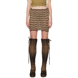 이사 볼더 Isa Boulder SSENSE Exclusive Beige & Brown Miniskirt 232541F090011